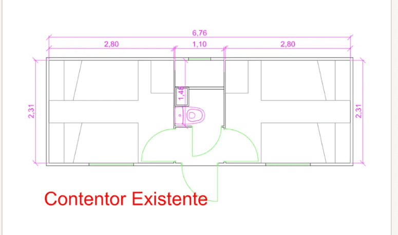 Planta — Quarto Tipo 1 (Dentro parque Campismo)