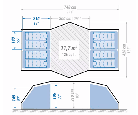Planta — Tenda 8 Pessoas